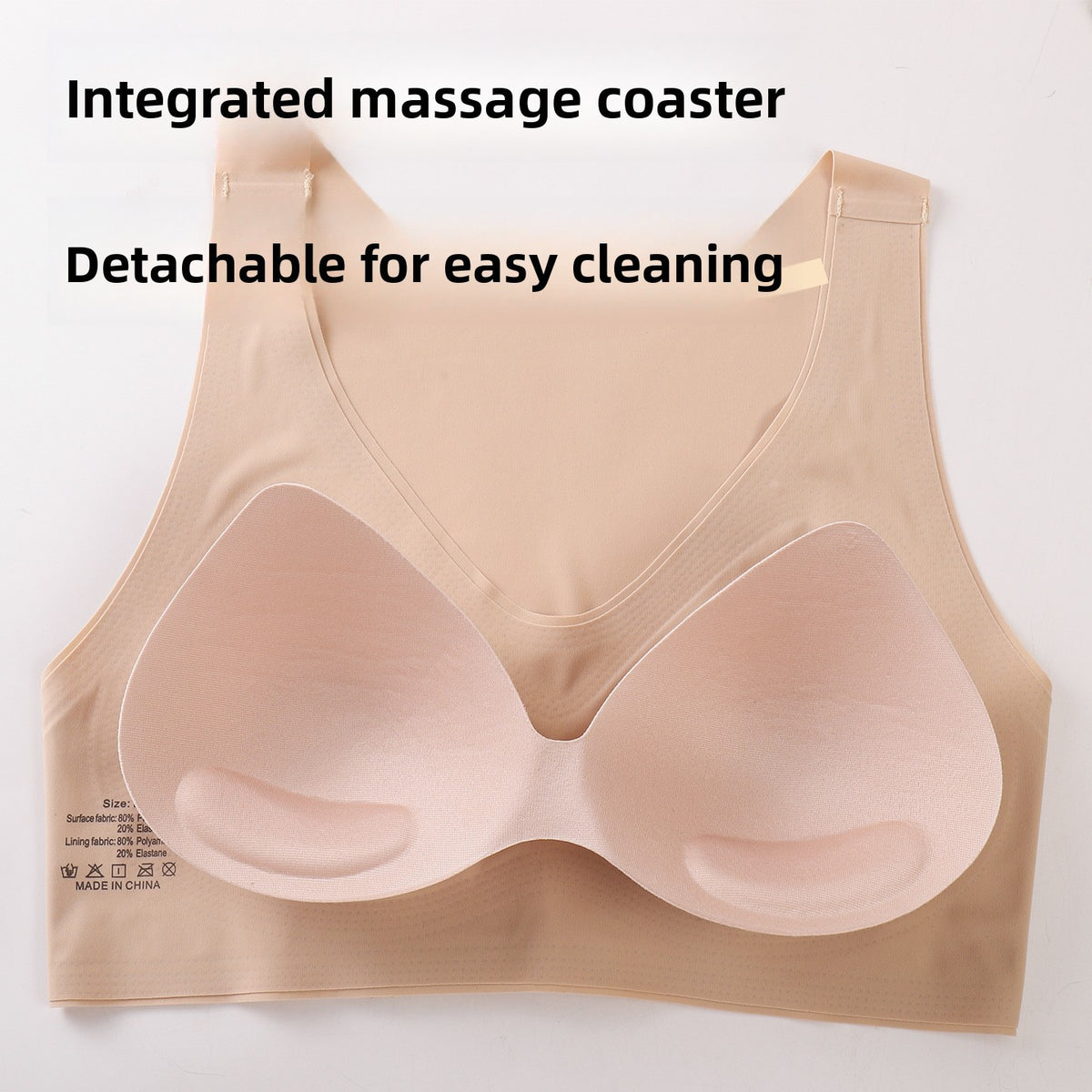 Brasier deportivo antibacterial con copas fijas y soporte